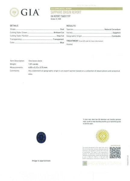 1.0ct Natural Blue Sapphire (Heated) Madagascar - Far East Gems & Jewellery