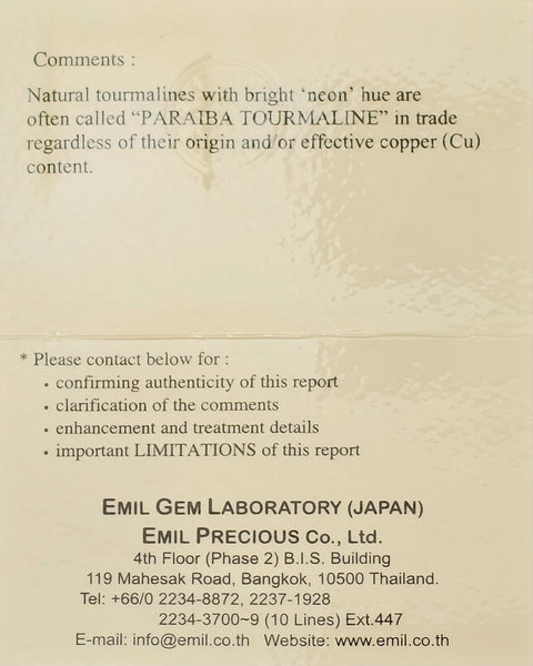 Paraiba Tourmaline 0.57ct Africa - Far East Gems & Jewellery