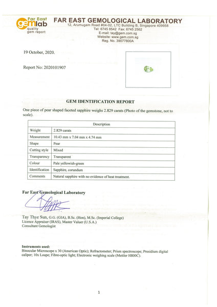 Green Sapphire 2.82ct - Far East Gems & Jewellery