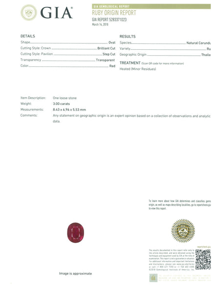 3.0ct Natural Red Ruby ( Heated) Thailand - Far East Gems & Jewellery