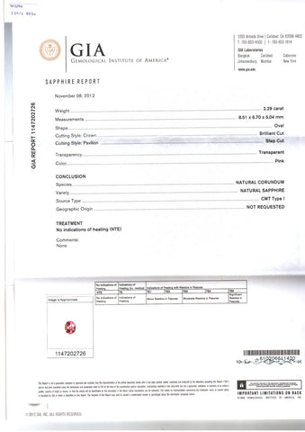 Pair of 1.95ct & 2.29ct Natural Pink Sapphire No heat - Far East Gems & Jewellery