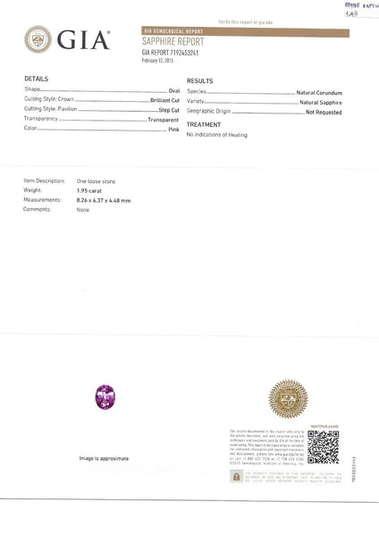 Pair of 1.95ct & 2.29ct Natural Pink Sapphire No heat - Far East Gems & Jewellery