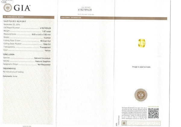 Pair of Natural yellow Sapphires 1.87ct & 1.71ct no heat - Far East Gems & Jewellery