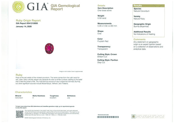 0.58 Ruby - Far East Gems & Jewellery