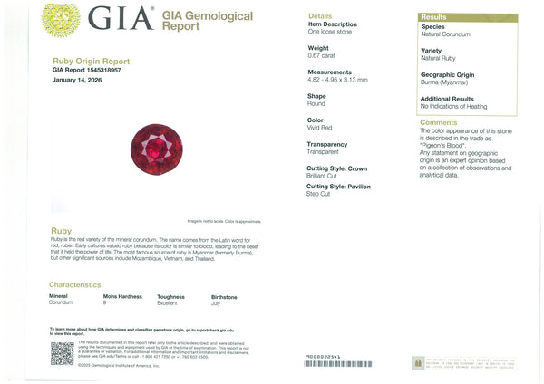 0.67ct Ruby - Far East Gems & Jewellery