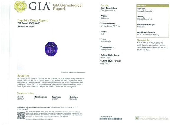 0.60ct Sapphire - Far East Gems & Jewellery
