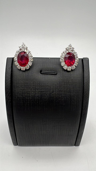 Diamond and Rubellite Earrings - Far East Gems & Jewellery