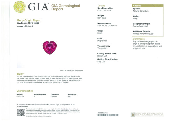 0.61ct Ruby - Far East Gems & Jewellery