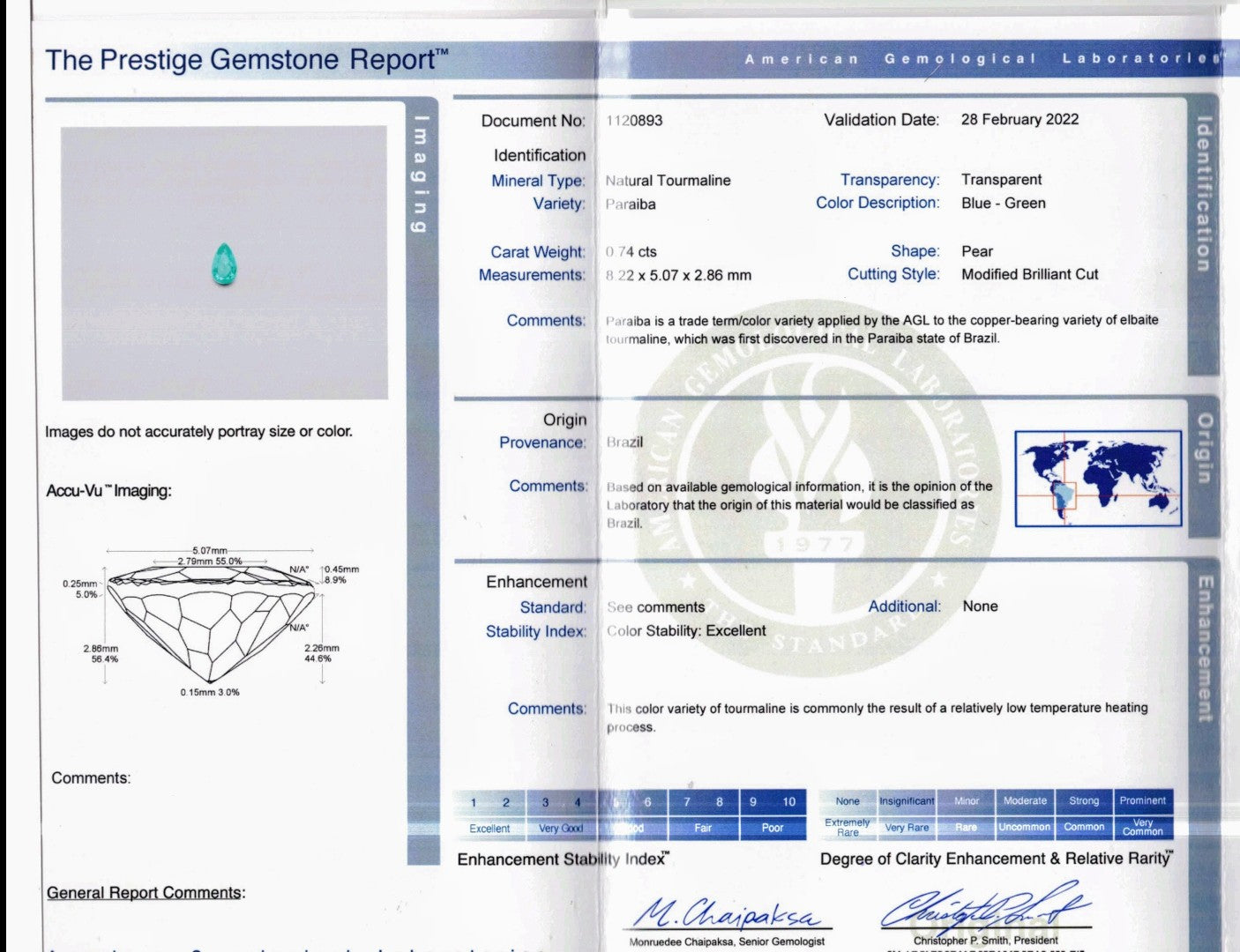 Paraiba Brazil 0.74ct pear shape - Far East Gems & Jewellery