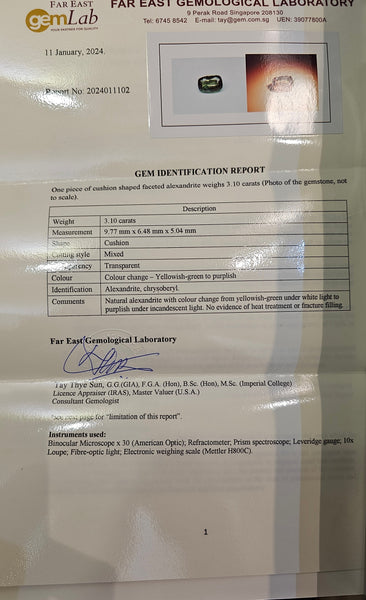 Alexandrite 3.10ct - Far East Gems & Jewellery