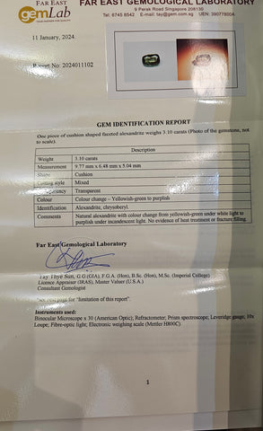 Alexandrite 3.10ct - Far East Gems & Jewellery