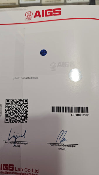 Royal Blue Sapphire Natural No heat round 1.27ct - Far East Gems & Jewellery