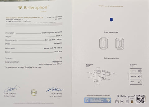 Royal Blue Sapphire Madagascar 0.89ct - Far East Gems & Jewellery