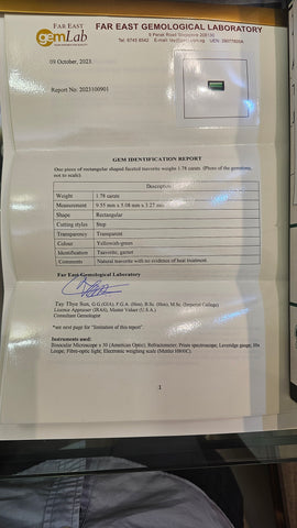 Tsarvorite Garnet 1.78ct Baguette Cut - Far East Gems & Jewellery