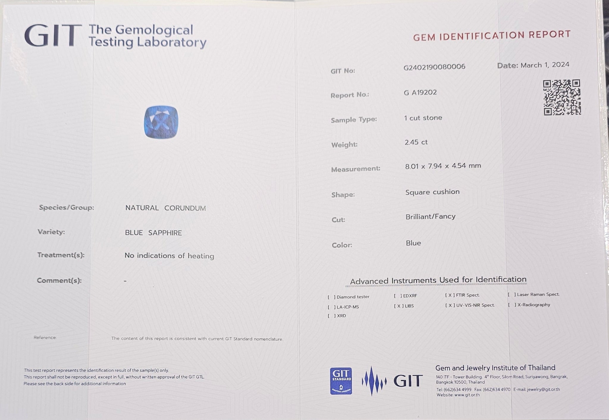 Blue Sapphire Natural No Heat Australia 2.45ct - Far East Gems & Jewellery