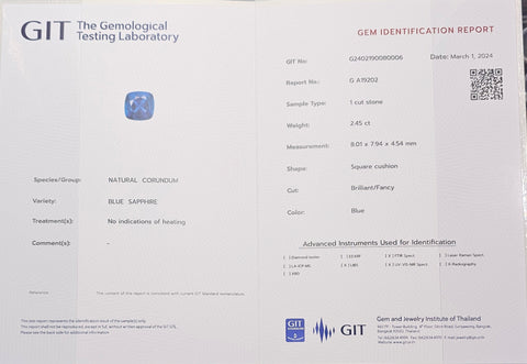 Blue Sapphire Natural No Heat Australia 2.45ct - Far East Gems & Jewellery