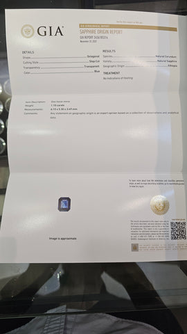 Sapphire Ethiopia 1.10ct Emerald Cut no heat - Far East Gems & Jewellery