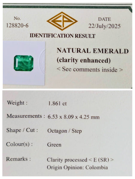 1.86ct Colombian Emerald - Far East Gems & Jewellery
