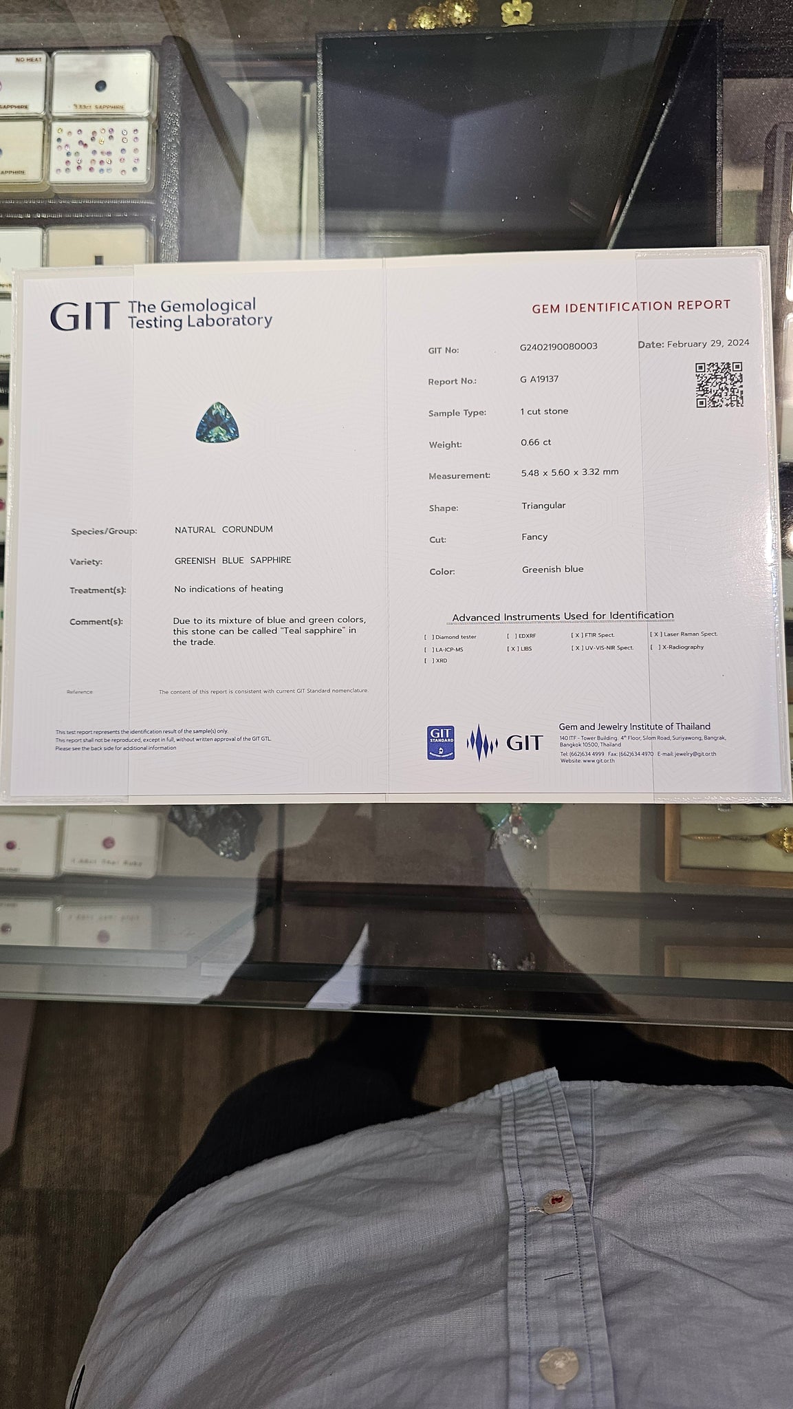 Teal Sapphire Natural No heat Australia 0.66ct - Far East Gems & Jewellery