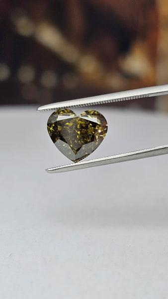 3.11ct Fancy Dark Brown Greenish Yellow SI1 Chameleon Diamond GIA 5234100586 - Far East Gems & Jewellery