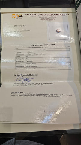 Brown Tourmaline 7.61ct - Far East Gems & Jewellery