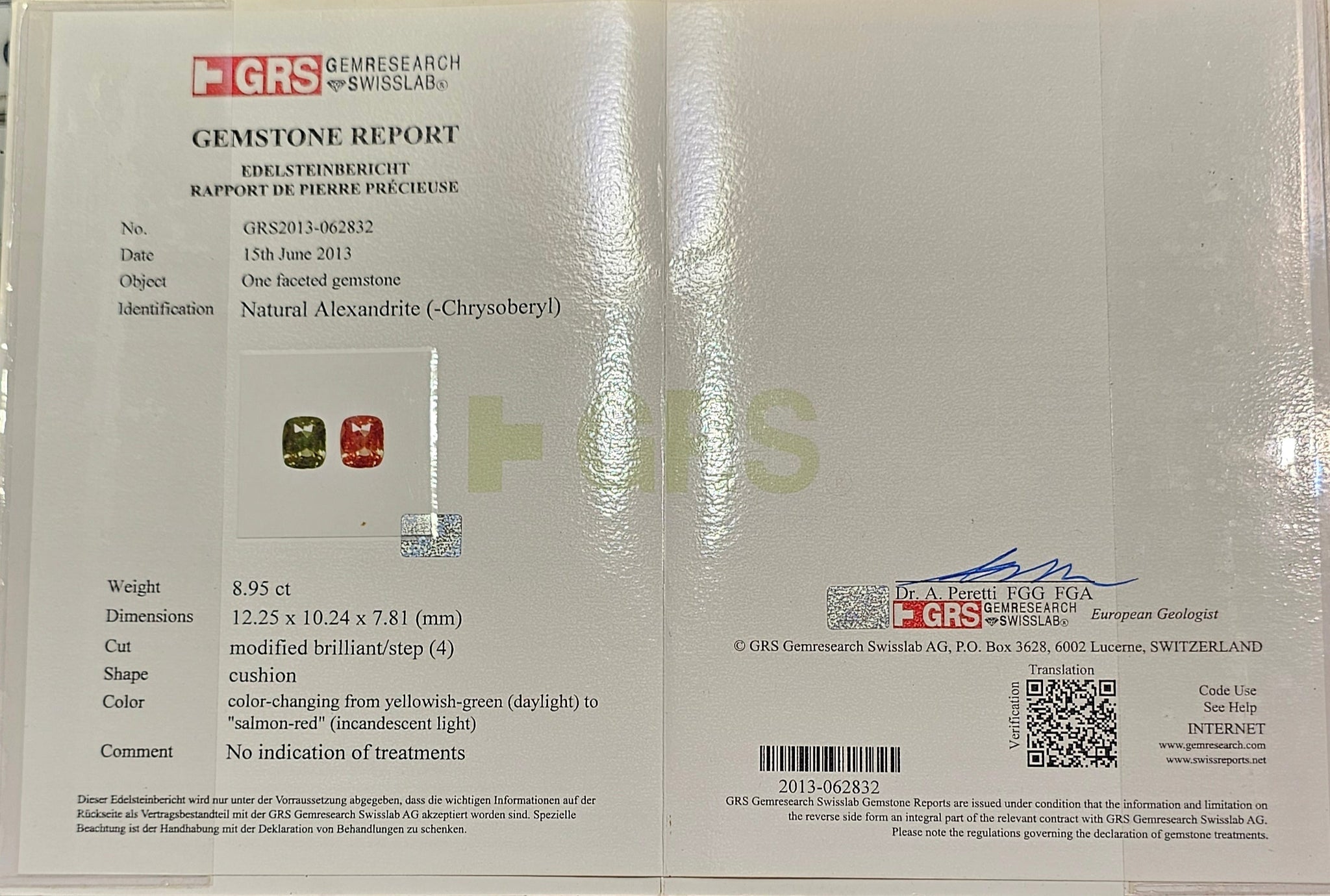 Alexandrite 8.95ct - Far East Gems & Jewellery