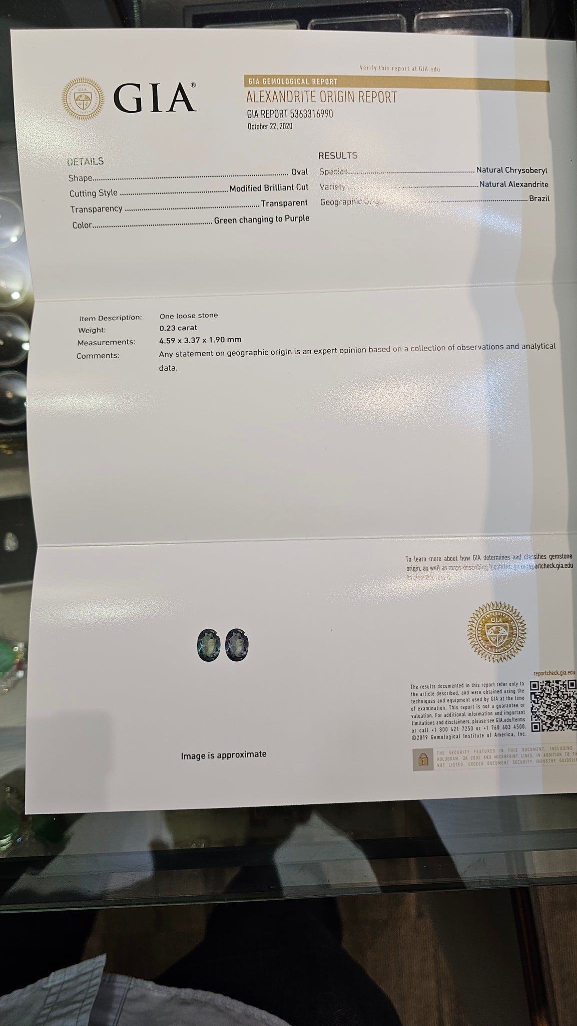 Alexandrite 0.23ct Brazil - Far East Gems & Jewellery