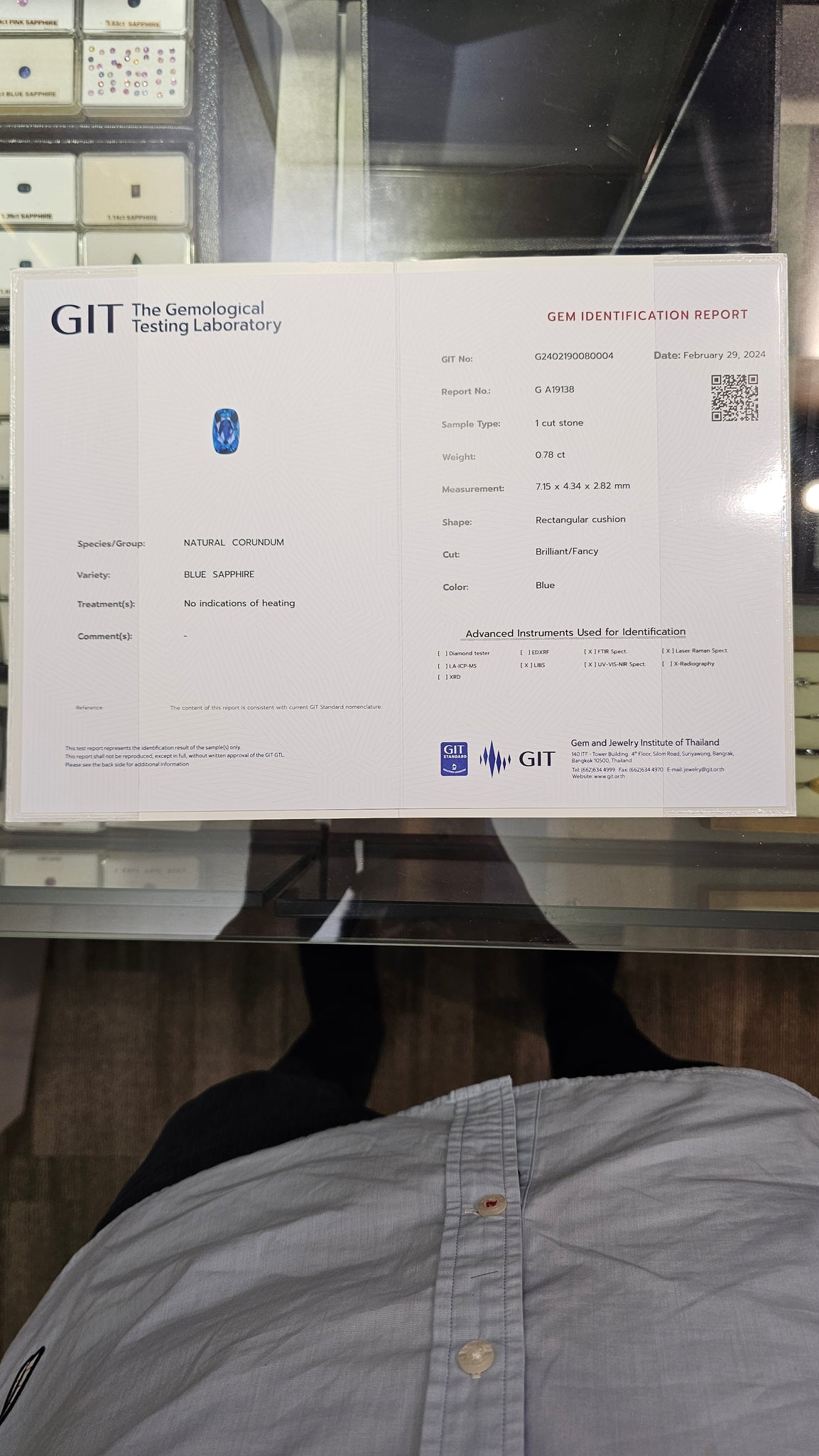 Sapphire Natural No heat 0.78ct Australia - Far East Gems & Jewellery