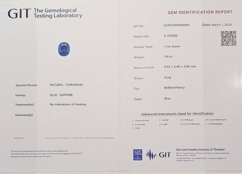 Blue Sapphire Natural No Heat Australia 1.14ct - Far East Gems & Jewellery