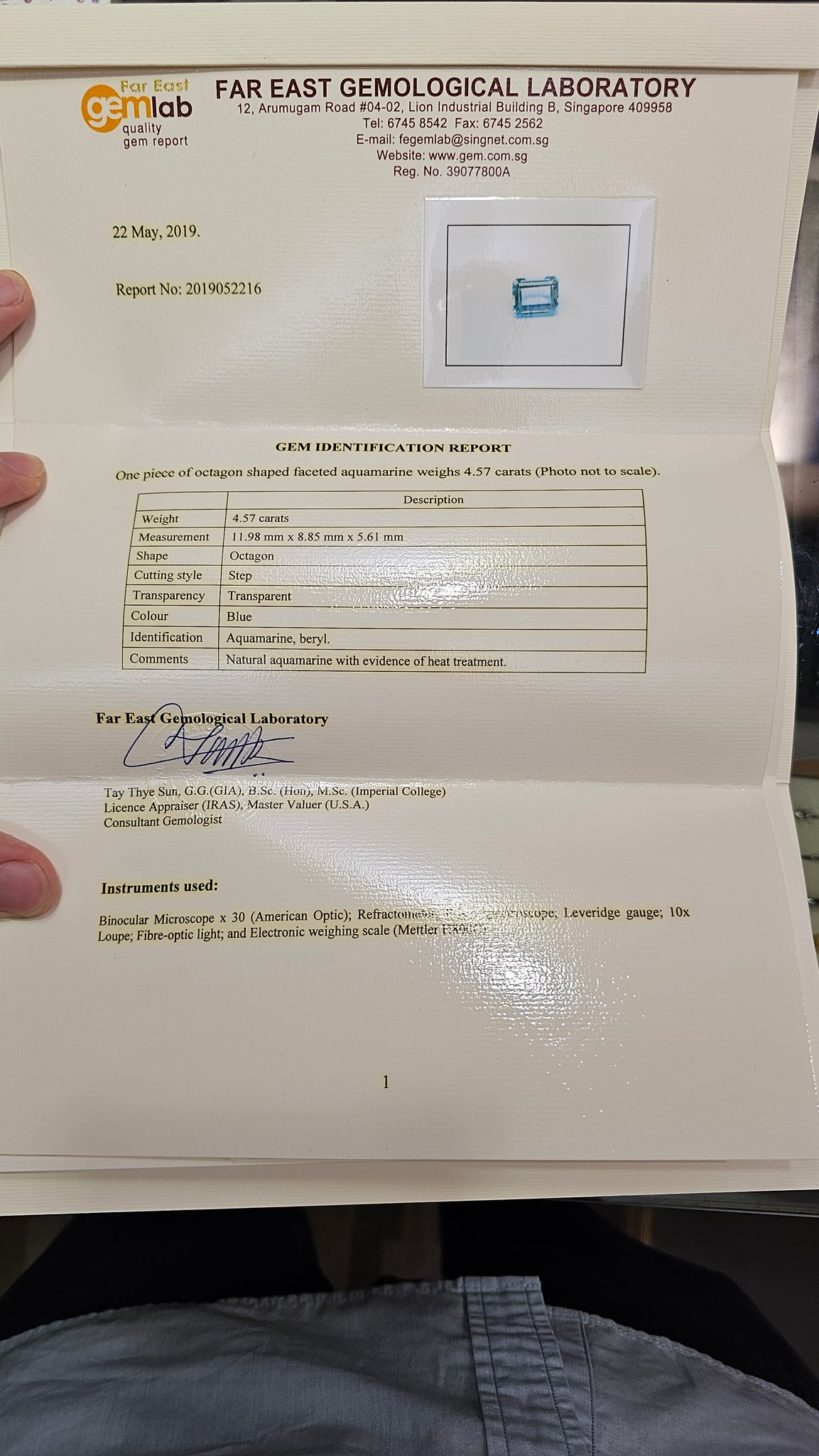 Aquamarine 4.57ct - Far East Gems & Jewellery