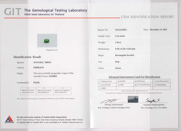 Emerald Ring 1.36ct - Far East Gems & Jewellery