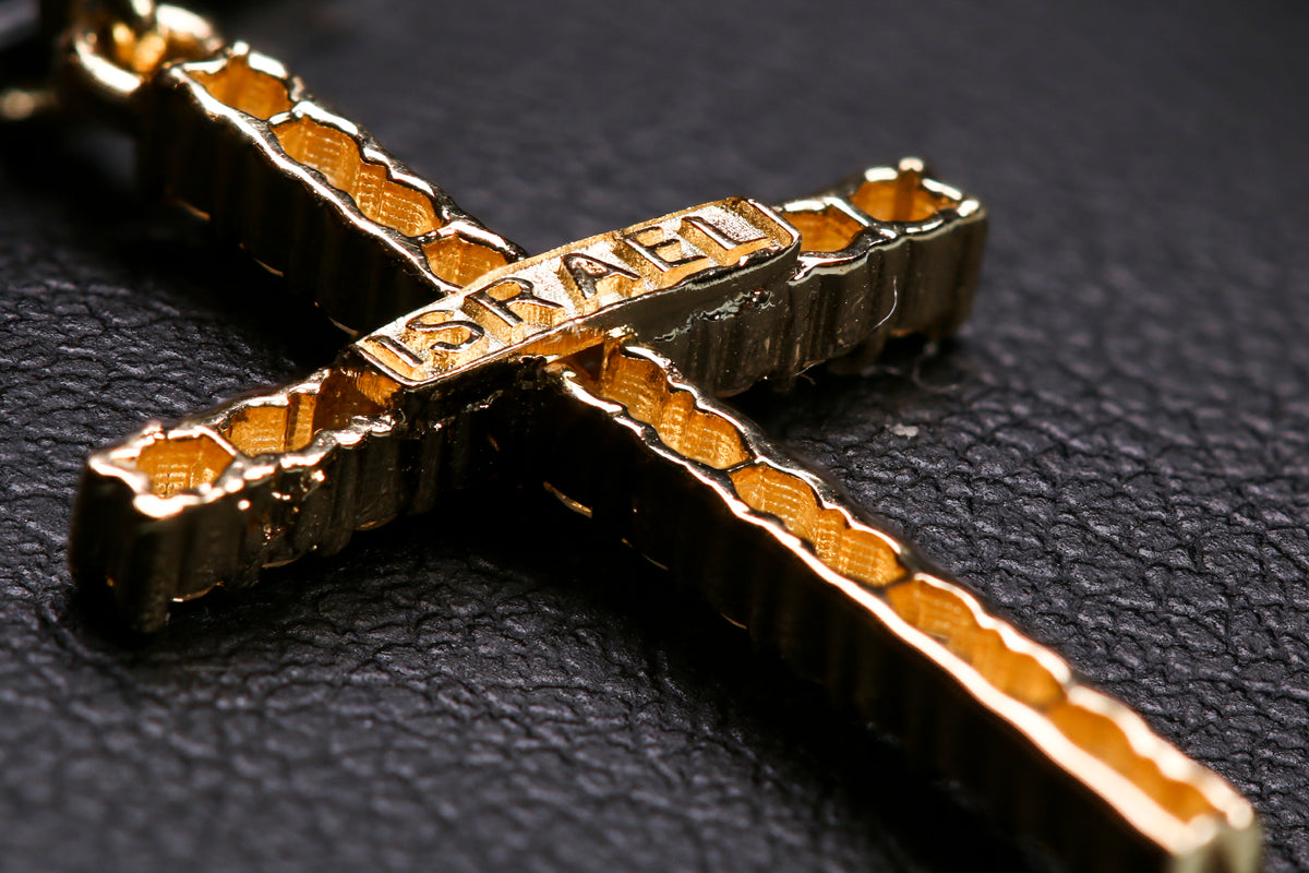 Yellow Gold Cross Pendant with Diamonds 18K– The Gem Capital Pte Ltd