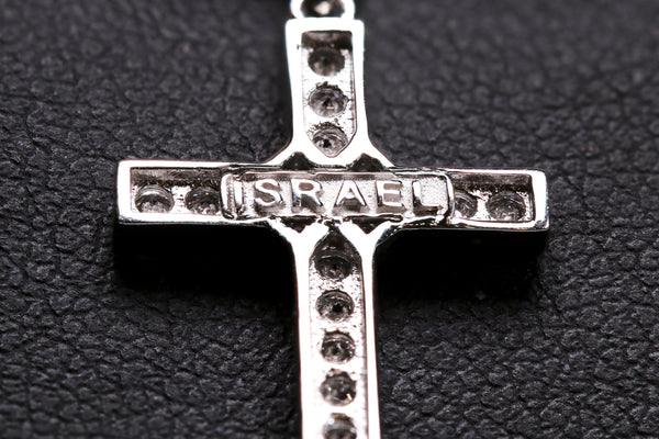 White Gold Cross Pendant with Diamonds 18K - Far East Gems & Jewellery