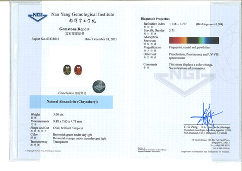 Alexandrite 3.00ct - Far East Gems & Jewellery