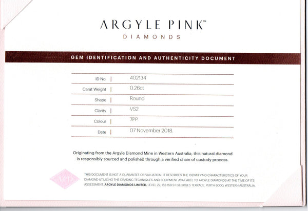 Argyle Pink Diamonds, 0.26ct - Far East Gems & Jewellery