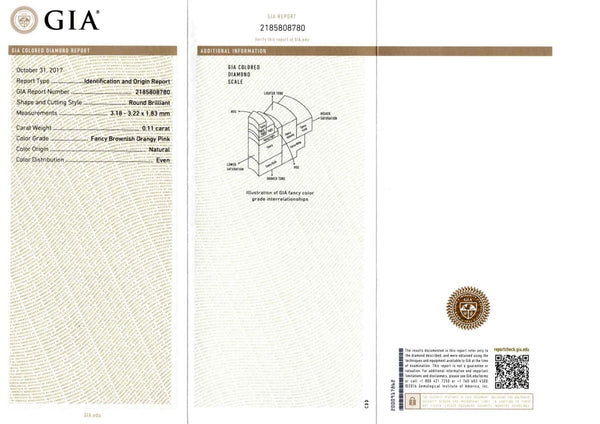 Round Pink Diamond Ring, 0.11ct - Far East Gems & Jewellery