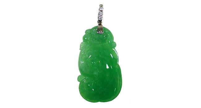 Jade Pendant with Diamond - Far East Gems & Jewellery