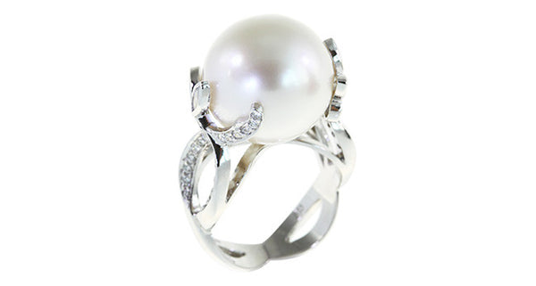Imperial Pearl Ring with Diamond - Far East Gems & Jewellery