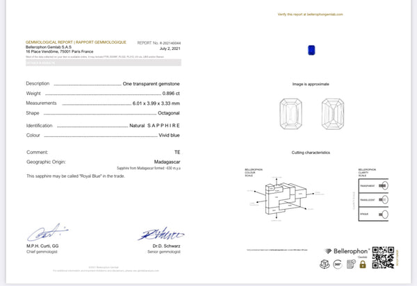 Royal Blue Sapphire 0.89ct - Far East Gems & Jewellery