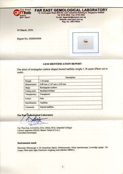 Taaffeite, 1.18ct - Far East Gems & Jewellery