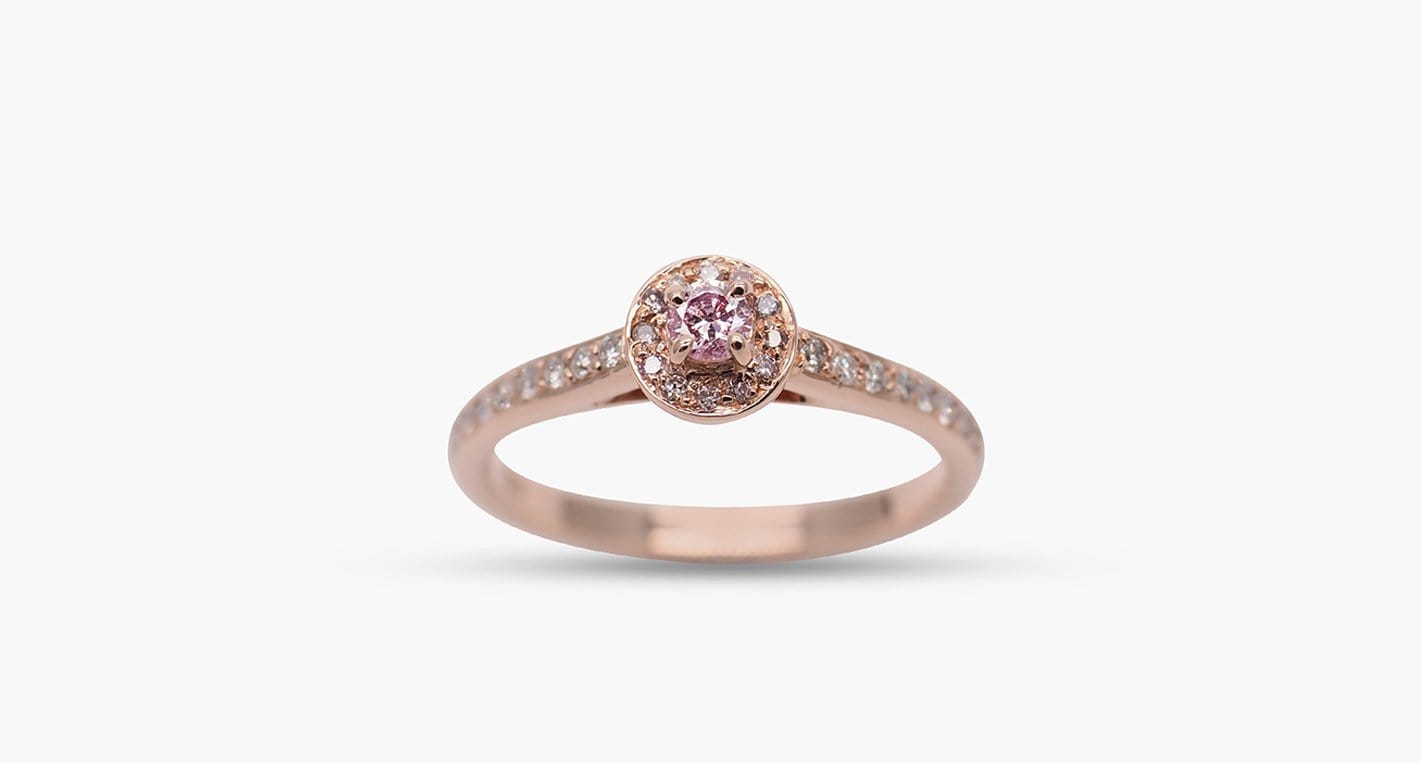 Round Pink Diamond Ring, 0.07ct - Far East Gems & Jewellery