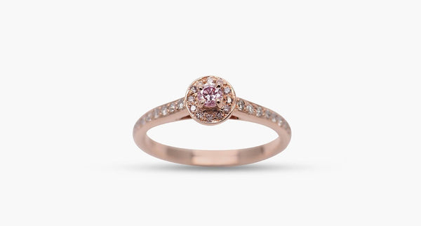 Round Pink Diamond Ring, 0.07ct - Far East Gems & Jewellery